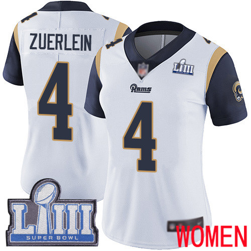 Los Angeles Rams Limited White Women Greg Zuerlein Road Jersey NFL Football 4 Super Bowl LIII Bound Vapor Untouchable